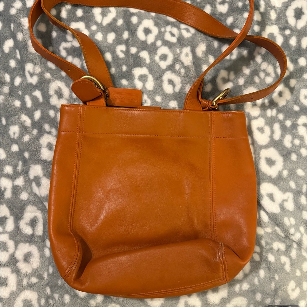 Coach Orange Leather Shoulder Bag